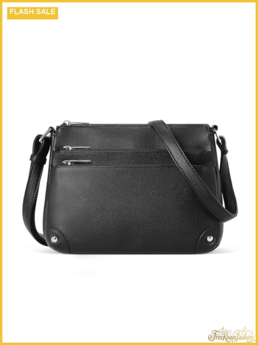Crossbody Bag Women's Vegan Leather Satchel Purse Multi Zipper Pockets